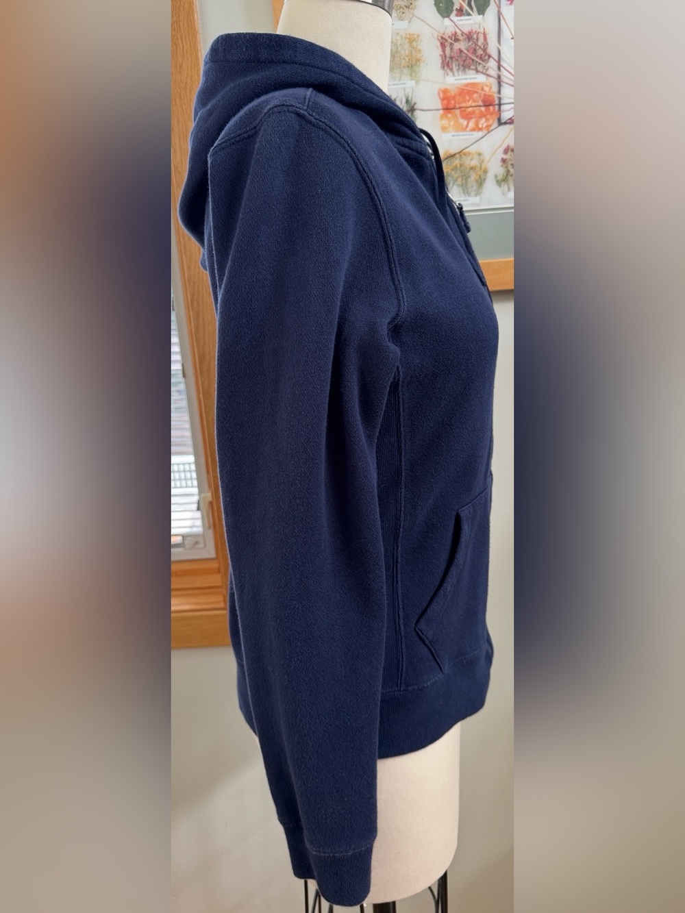 Ralph Lauren Navy Zip Hoodie with Embroidered Polo Logo - Picture 5 of 8